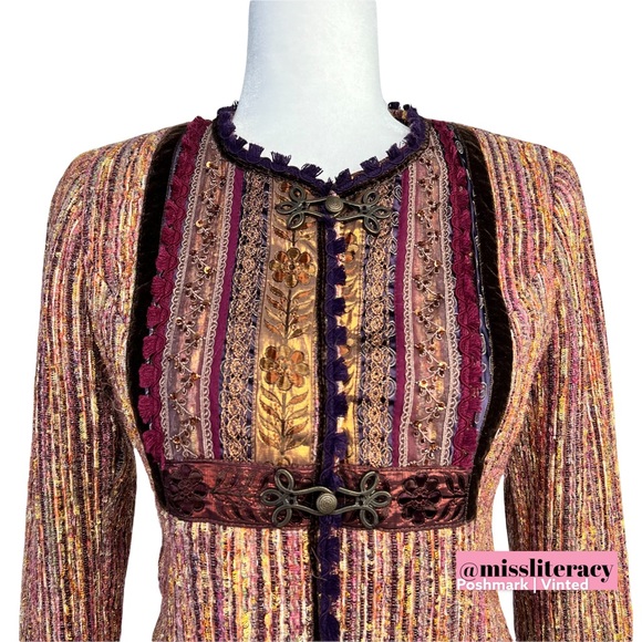 Cynthia Steffe Women’s Multicolour Tweed Metallic Structured Tailored Blazer [4] - Picture 2 of 14